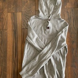 A&F quarter button up casual hooded sweater